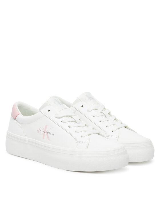Calvin Klein Jeans Calvin Klein Jeans Sneakers Vulc Flatf Lth Logo Tag YW0YW01873 Bianco