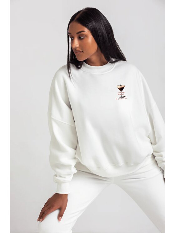 Bluza, rozmiar L/XL, Biały, Bluza damska oversize ESPRESSO MARTINI