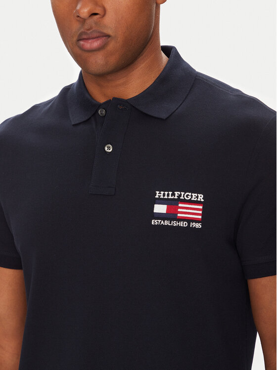 Tommy Hilfiger Tommy Hilfiger Polo Flag MW0MW39836 Granatowy Regular Fit