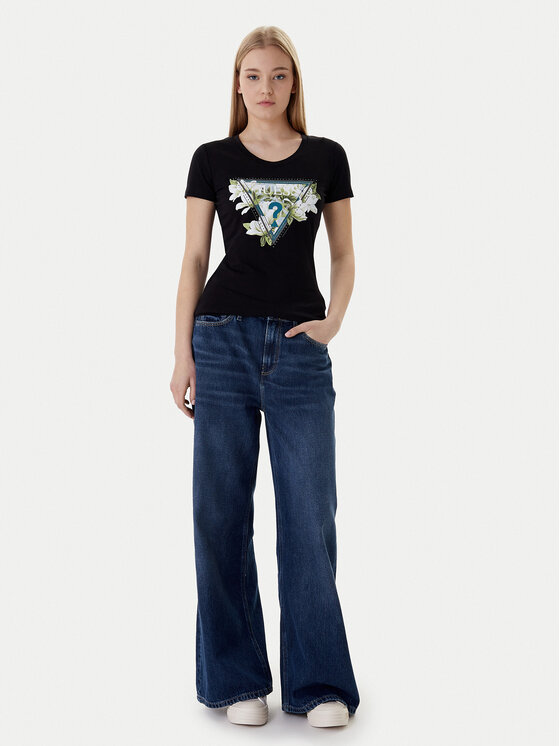 Guess Guess Jeans hlače W6RA82 D3Y0L Modra Wide Fit