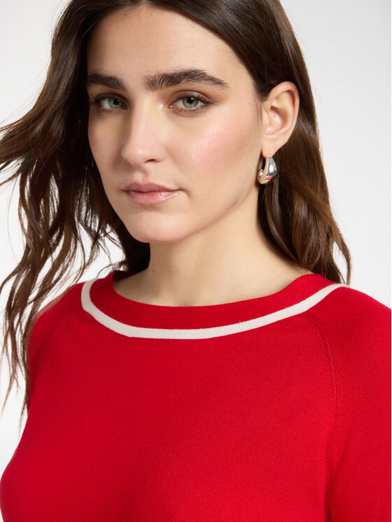 Elena Mirò Elena Mirò Sweter M563Z000704N0A4 Czerwony Regular Fit