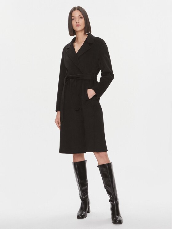 Liu Jo Liu Jo Vlněný kabát MF3242 T4627 Černá Regular Fit