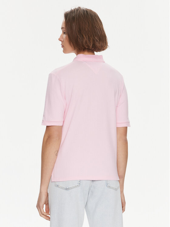 Tommy Hilfiger Tommy Hilfiger Polo Openwork WW0WW37901 Rozā Regular Fit