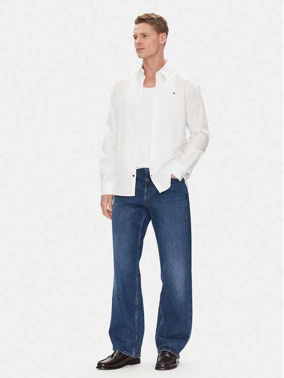 Tommy Hilfiger Tommy Hilfiger Marškiniai MW0MW38658 Balta Slim Fit