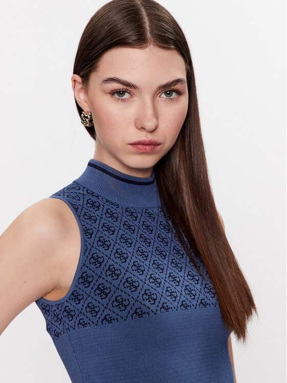 Guess Guess Пуловер W3YR26 Z37K0 Тъмносин Slim Fit