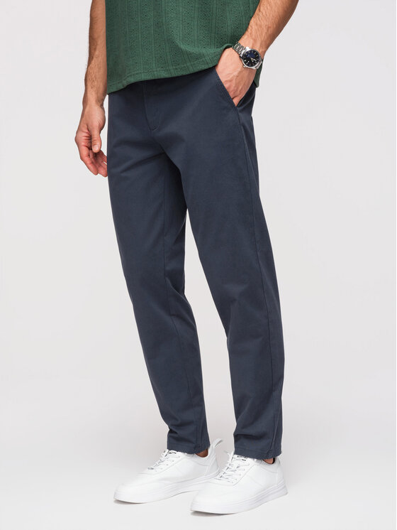 Ombre Ombre Chinosy OM-PACP-0293 Granatowy Chino Fit