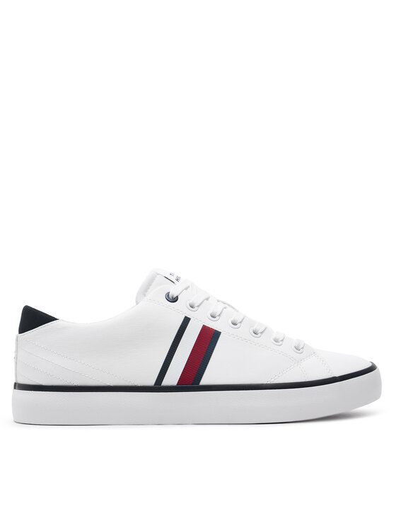 Tommy Hilfiger Tenisenes Th Hi Vulc Low Stripes Mesh FM0FM04946 Balts