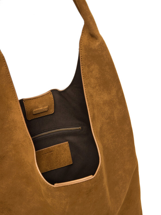 Calvin Klein Calvin Klein Táska Slouchy Suede Leather Medium Bag LV04F3597G Barna