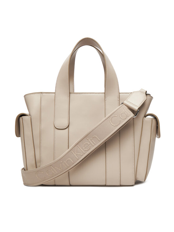 Calvin Klein Calvin Klein Borsetta Webbing Strap Small Tote LV04F3290G Écru