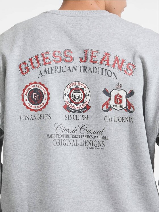 Guess Jeans Guess Jeans Bluza 176811 Szary Classic Fit
