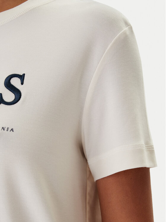 Guess Guess Tričko V6RI13 KD772 Écru Regular Fit