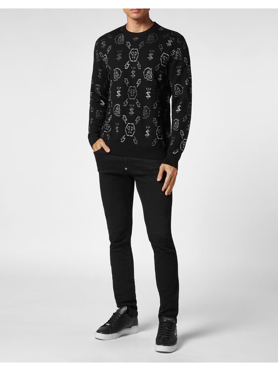 PHILIPP PLEIN PHILIPP PLEIN S dlhými rukávmi 8265 Čierna Regular Fit