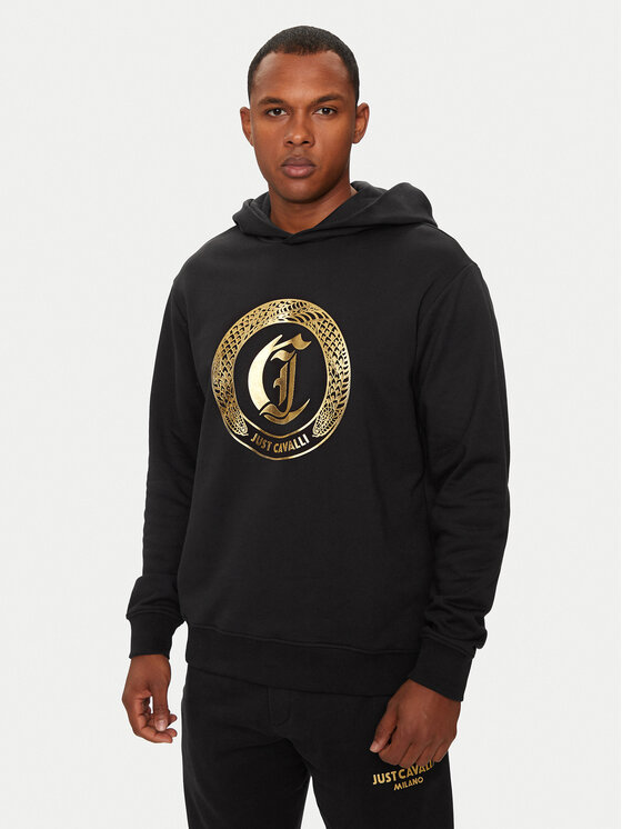 Just Cavalli Just Cavalli Μπλούζα 77OAIT01 Μαύρο Regular Fit