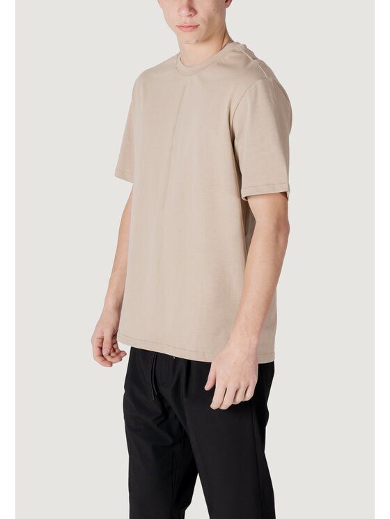 Antony Morato Antony Morato T-shirt RELAXED FIT WITH MATT PLASTIC PRINT Beige Relaxed Fit