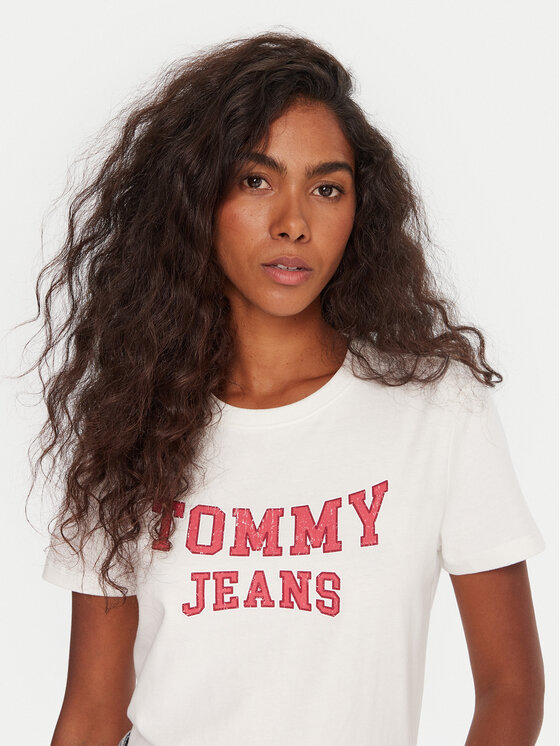 Tommy Jeans Tommy Jeans Majica Varsity DW0DW21966 Bela Regular Fit