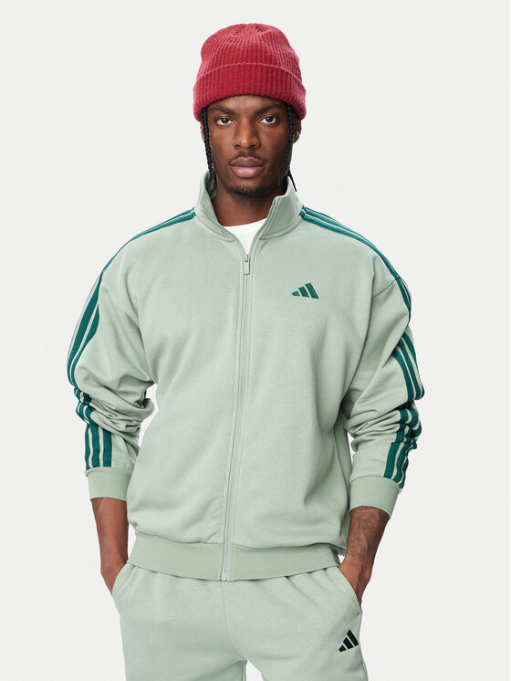 adidas adidas Trening 3-Stripes Fleece KX5625 Verde Regular Fit