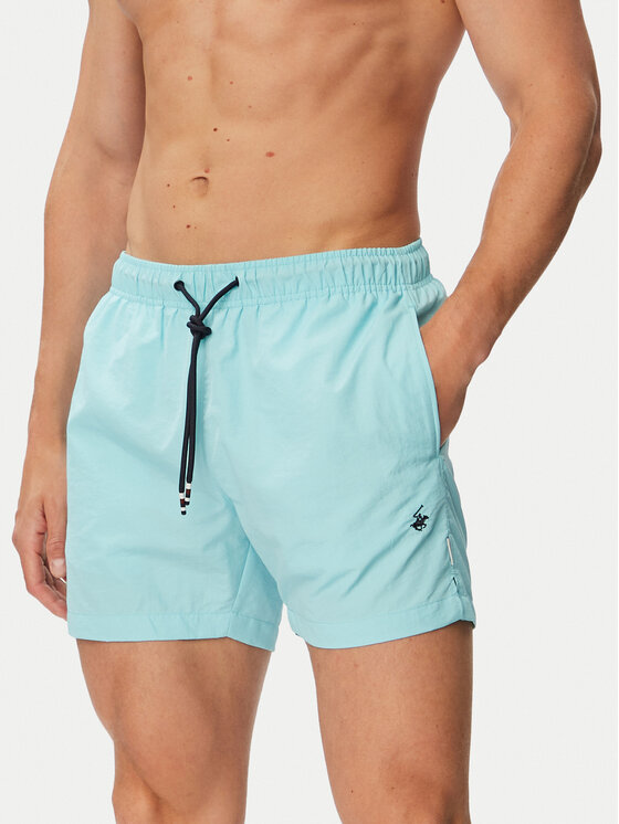 Beverly Hills Polo Club Beverly Hills Polo Club Szorty kąpielowe P-SS26M-UNION Turkusowy Regular Fit