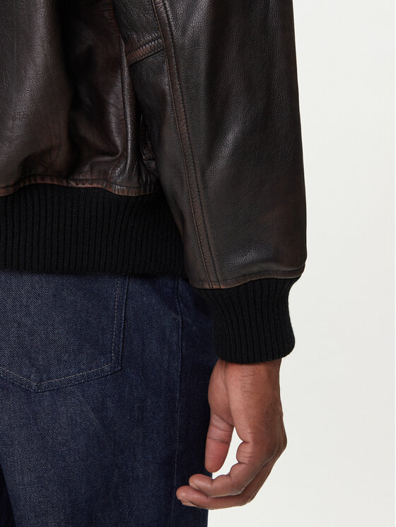 HUGO HUGO Ādas jaka Laviat 50541865 Brūns Regular Fit