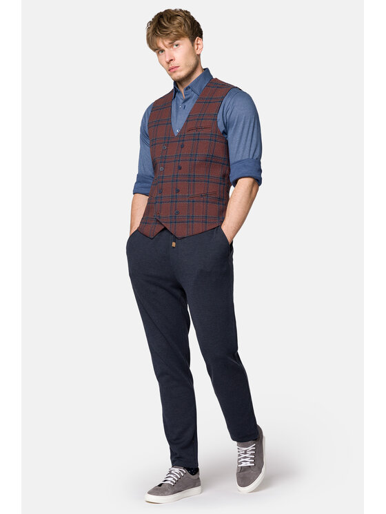 Lancerto Lancerto Kamizelka KA131223000014 Bordowy Slim Fit