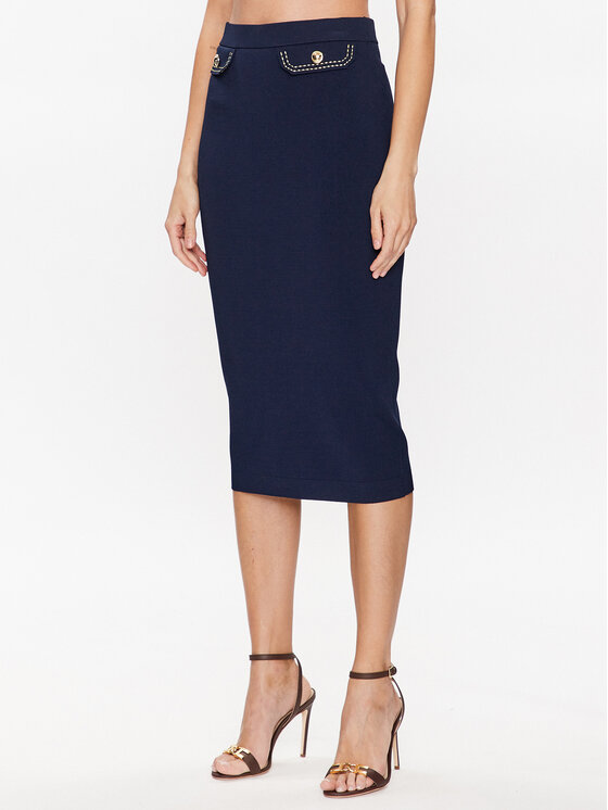 MICHAEL Michael Kors Fustă tip creion MS3702V33D Bleumarin Slim Fit Bleumarin imagine noua