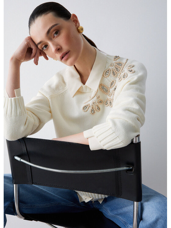 Liu Jo Liu Jo Maglione WA6219MA97P10701 Bianco Regular Fit