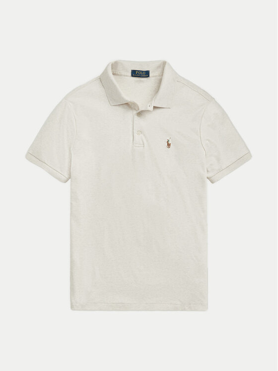 Polo Ralph Lauren Polo Ralph Lauren Тениска с яка и копчета 710713130002 Екрю Custom Slim Fit