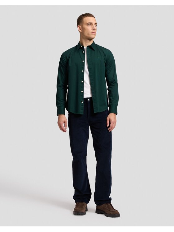 Lee Lee Koszula LS CLEAN SHIRT Zielony Regular Fit