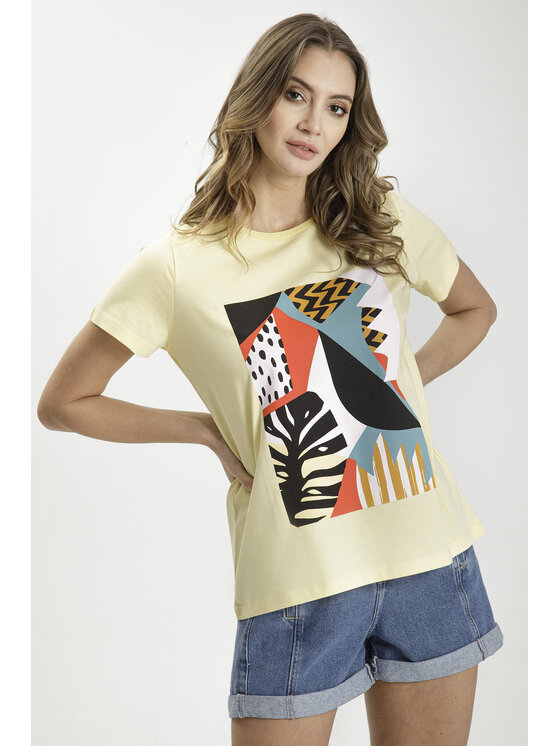 Cross Jeans Cross Jeans T-Shirt 55963-006 Żółty
