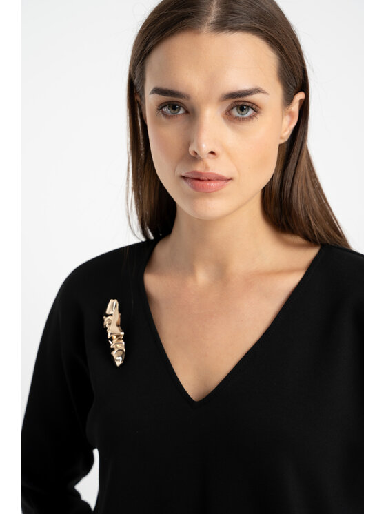 CLICK CLICK Koktejlové šaty 60-6150 Černá Regular Fit