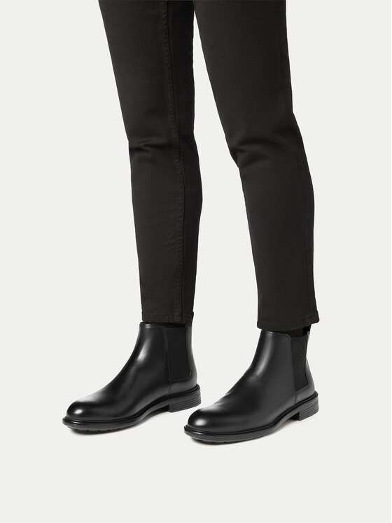 Geox Geox Členková obuv s elastickým prvkom Walk Pleasure U567KA-00043 C9999 Čierna