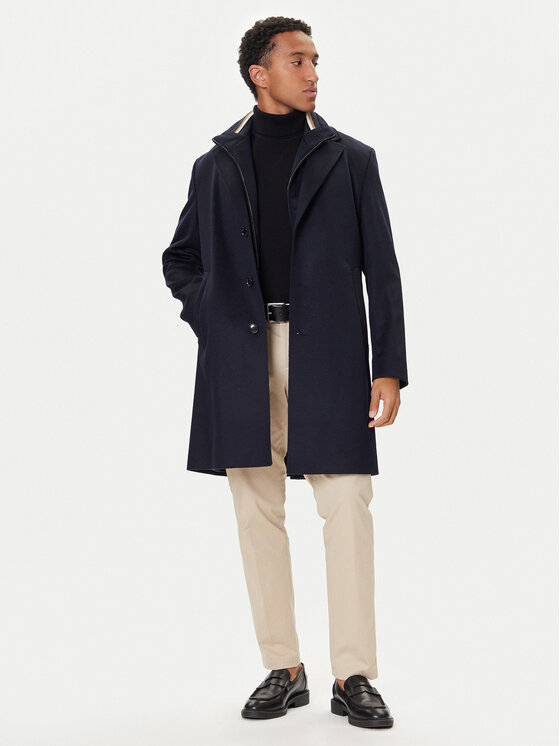 BOSS BOSS Palton de lână H-Jared 50551085 Bleumarin Regular Fit