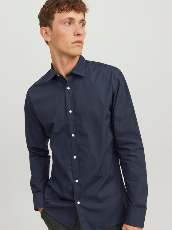 Jack&Jones Jack&Jones Srajca 12187222 Mornarsko modra Slim Fit