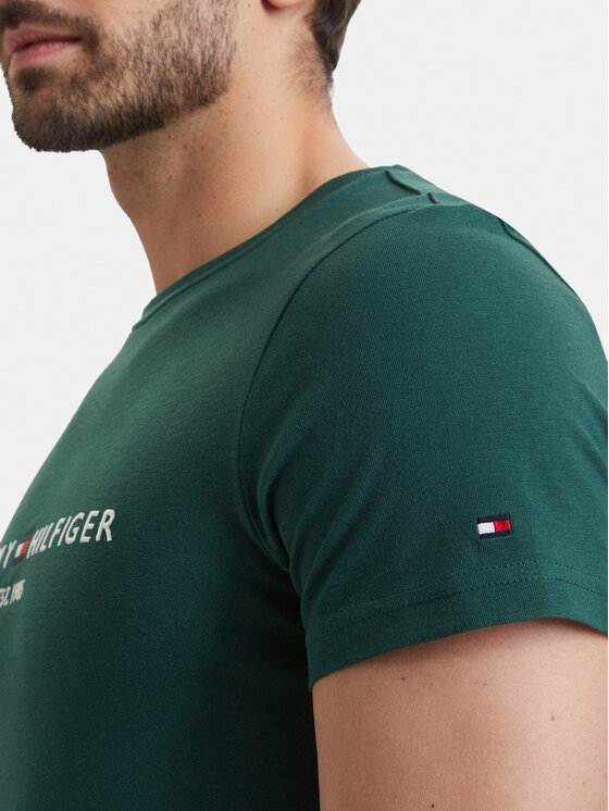 Tommy Hilfiger Tommy Hilfiger Marškinėliai Logo MW0MW11797 Tamsiai žalia Regular Fit