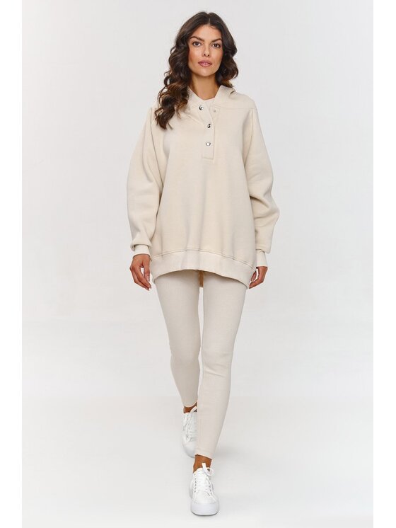 Komplet bluza, bluzka i legginsy Makadamia, Rozmiar OS, Beżowy, A8