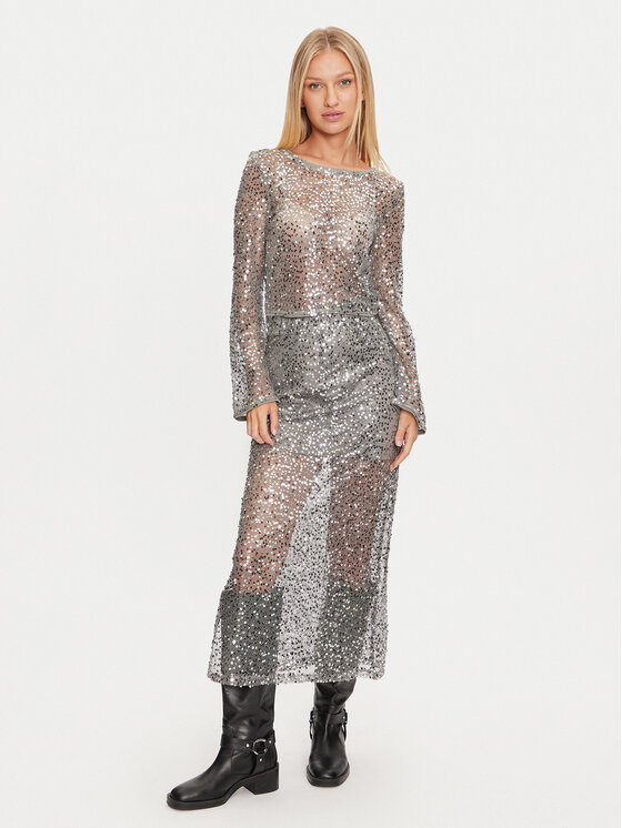 Noisy May Noisy May Bluza Paila 27032022 Srebrna Relaxed Fit