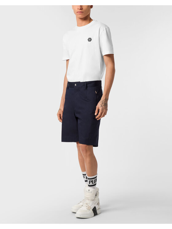 PHILIPP PLEIN PHILIPP PLEIN Szorty materiałowe 25451 Granatowy Regular Fit