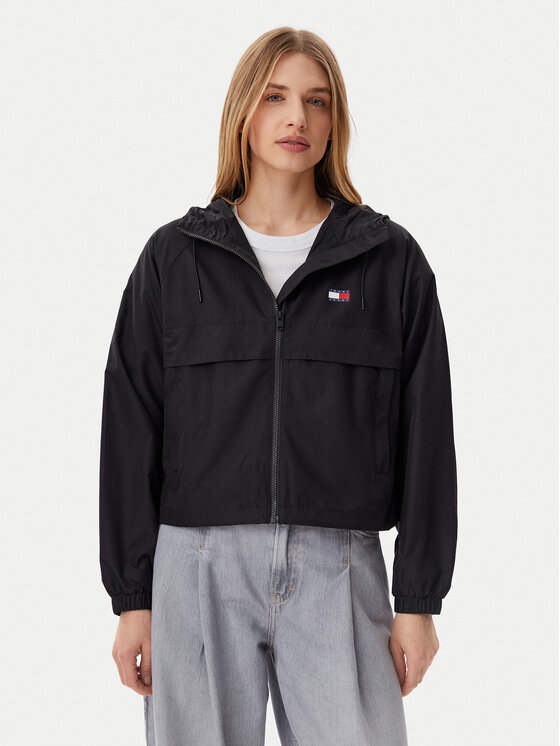 Tommy Jeans Vetrovka Essential DW0DW20672 Čierna Relaxed Fit