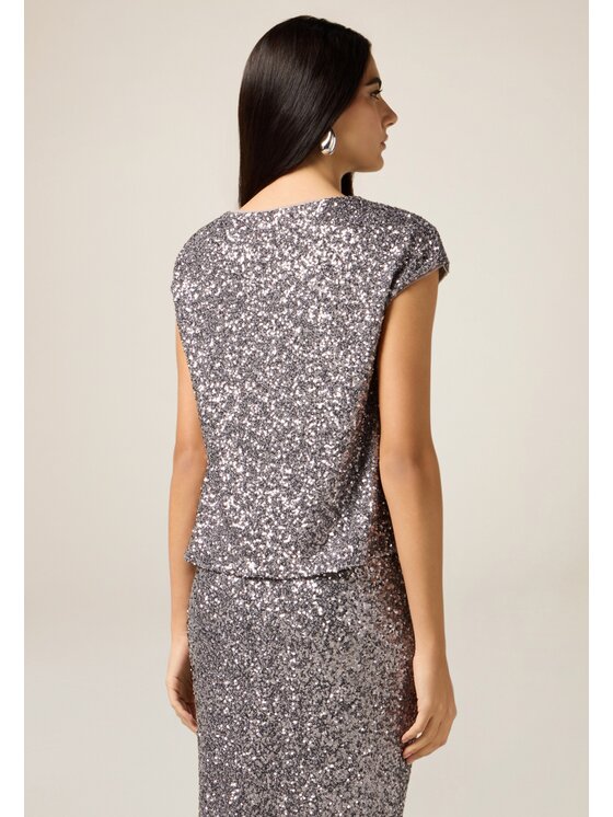 Oltre Oltre T-shirt G030J004388N013 Argento Regular Fit