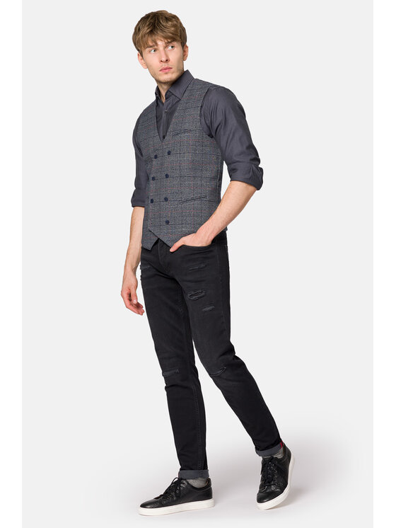 Lancerto Lancerto Kamizelka Burnley KA131223000008 Szary Slim Fit