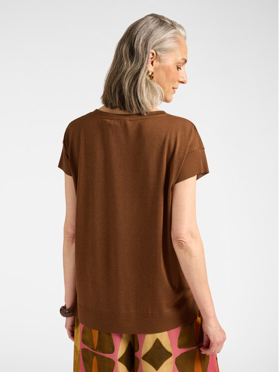 Elena Mirò Elena Mirò T-Shirt G089Z000784N022 Brązowy Regular Fit