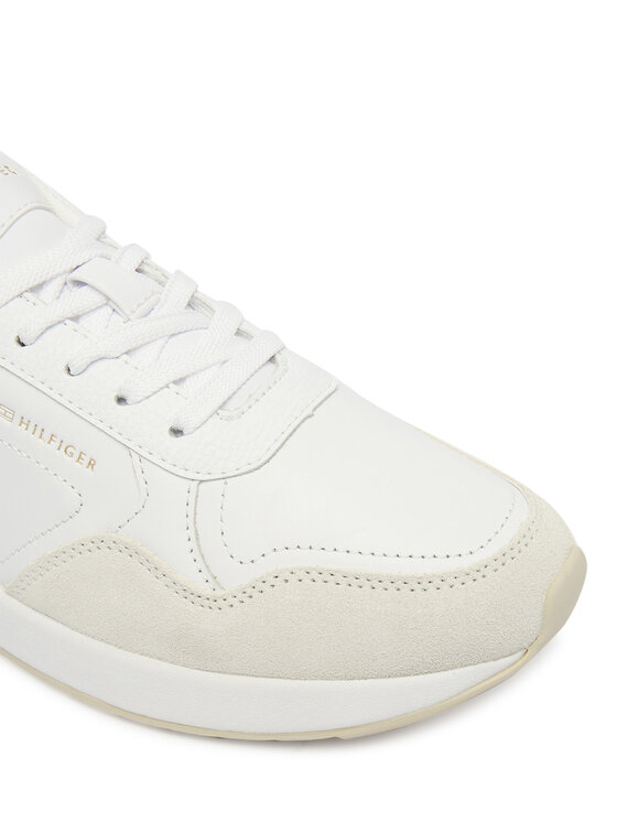 Tommy Hilfiger Tommy Hilfiger Sneakersy Monogram Mix Material Runner FW0FW09267 Biały