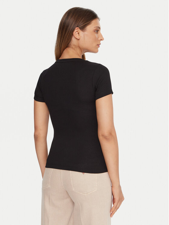 Guess Jeans Guess Jeans Tricou W5BP45 KA0H1 Negru Slim Fit