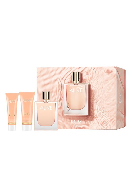 Zestaw zapachowy HUGO BOSS, Alive woda perfumowana 80ml + Balsam 75ml+ Żel pod prysznic 50 Ml