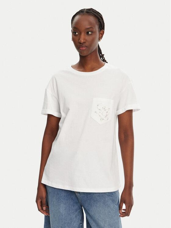 Liu Jo Liu Jo Tricou WA5140 JS904 Alb Regular Fit