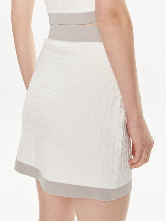 Elisabetta Franchi Elisabetta Franchi Mini sukňa GK-98B-42E2-004477 Biela Slim Fit