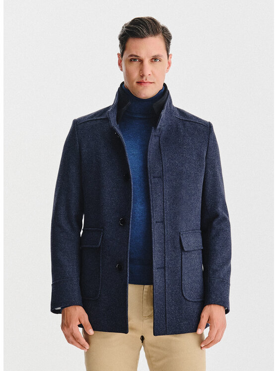 Pako Lorente Pako Lorente Płaszcz zimowy P25WF-7X-014 Granatowy Classic Fit