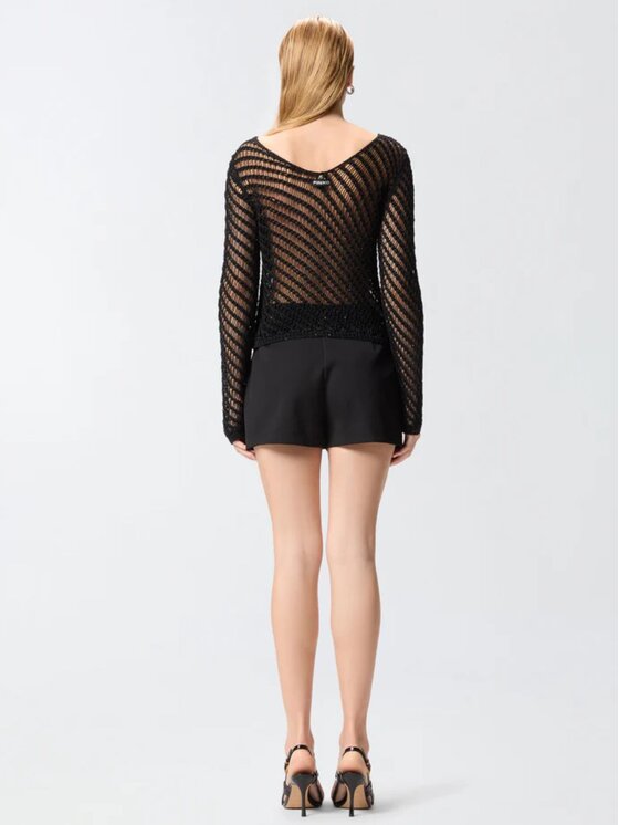 PINKO PINKO Sweter POLIESTERE 55% VISCOSA 45% Czarny Slim Fit