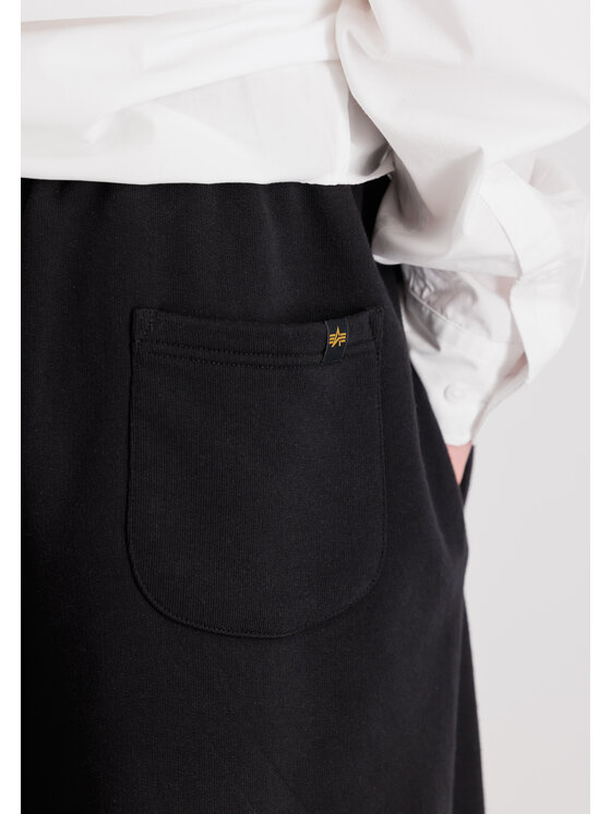 Alpha Industries Alpha Industries Joggery Alpha Essentials Rubber Logo Jogger Czarny Relaxed Fit