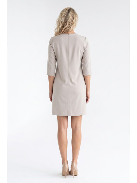 FIGL FIGL Koktejlové šaty M1350 Béžová Straight Fit