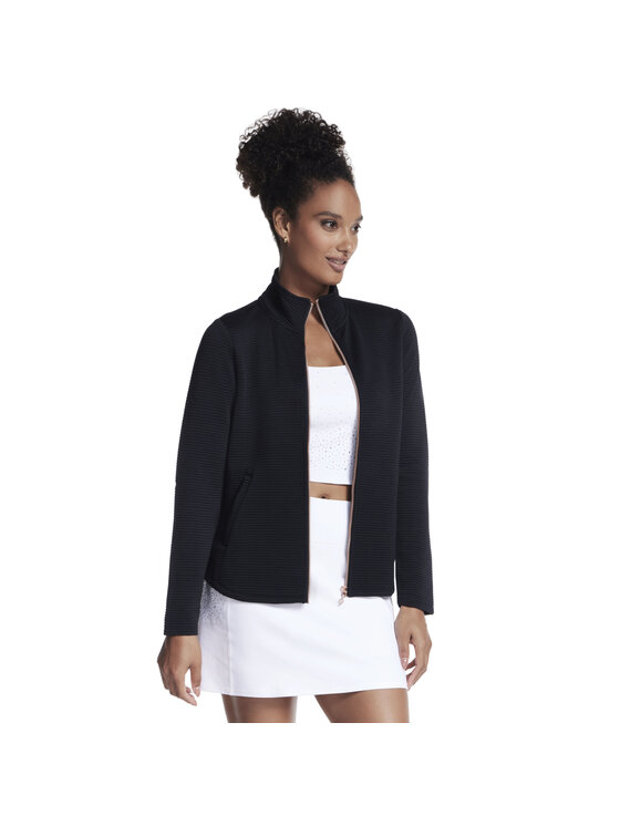 Skechers Skechers Felpa Skechers The Hoodless Hoodie GoWalk Shine Jacket Nero Regular Fit